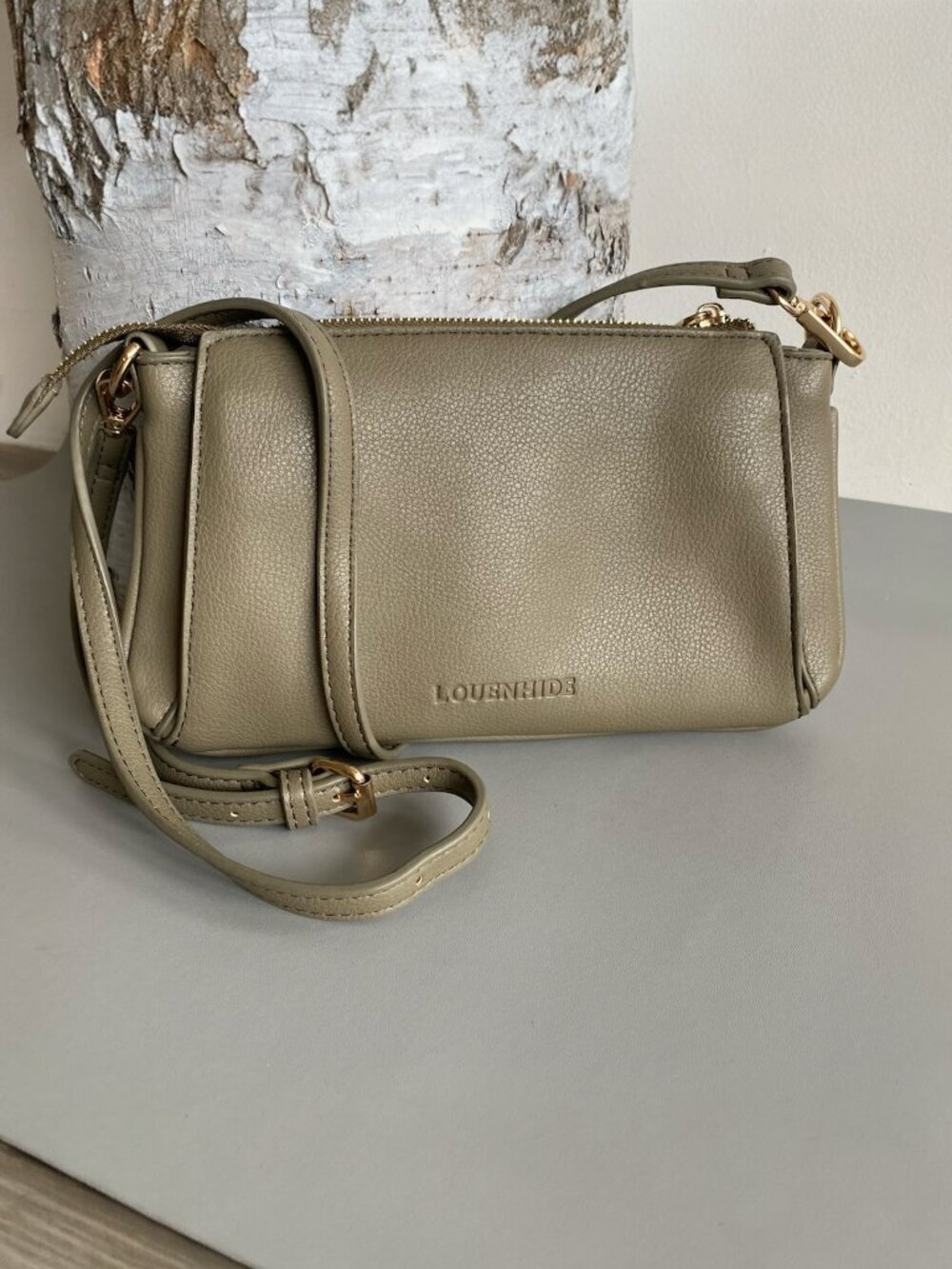 Louenhide Olive Green Vegan Leather Crossbody Bag​